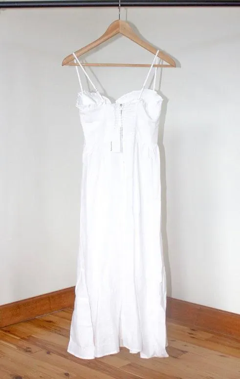 Reformation Prune Dress (White) - Image 4