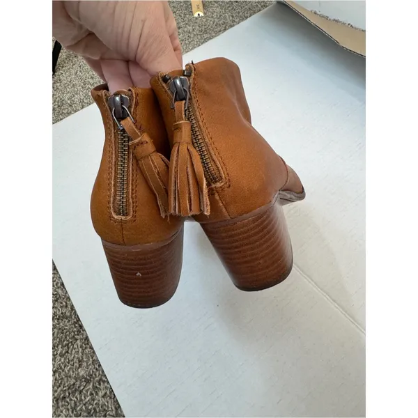 Toms Tan Leather Ankle Boots Womens 7.5 Fall Classic Casual Booties Boho - Image 5
