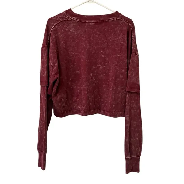 Ninth Hall Fundamentals Sweatshirt Women Size Large Crewneck Cropped Acid‎ Wash - Image 2