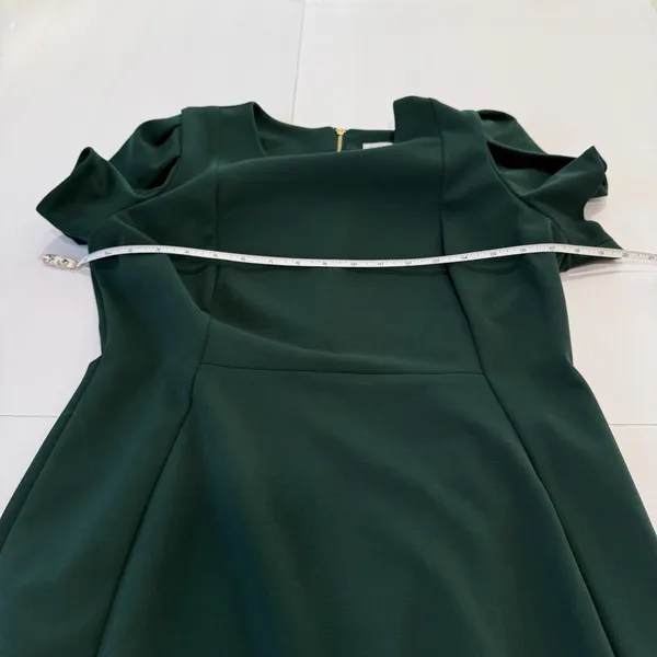 Calvin Klein Dark Green‎ Tulip Sleeve Stretch Crepe Sheath Dress Size 12 - Image 9
