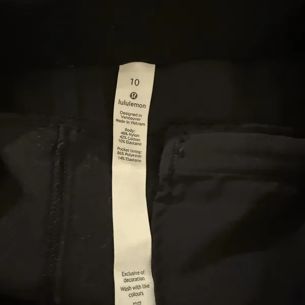Lululemon In‎ Power Mid Rise Crop Pants Womens 10 Black W6BDQS - Image 4