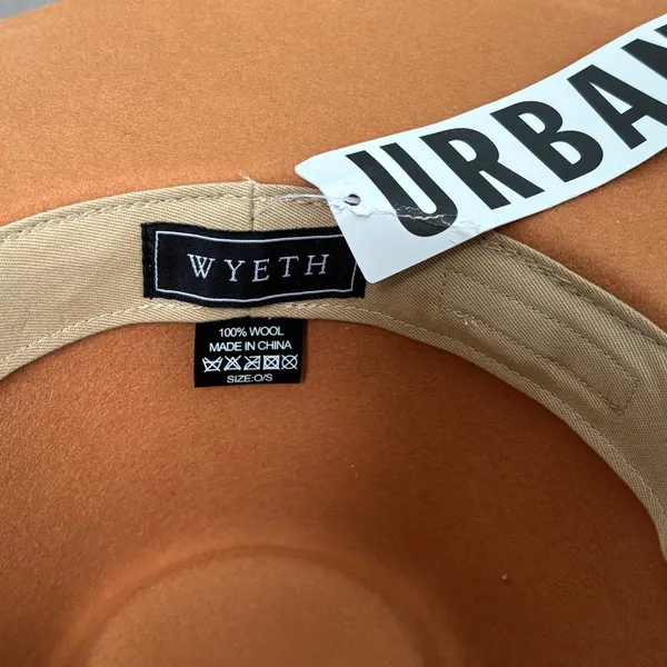NWT Wyeth X Urban Outfitter 100% Wool Felt River Rancher Hat Honey Velvet Band - Image 5