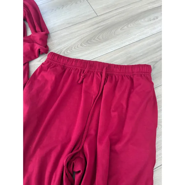 Ekouaer Womens Red Pajama Set Long Sleeve Top and Jogger Pants Size S - Image 2