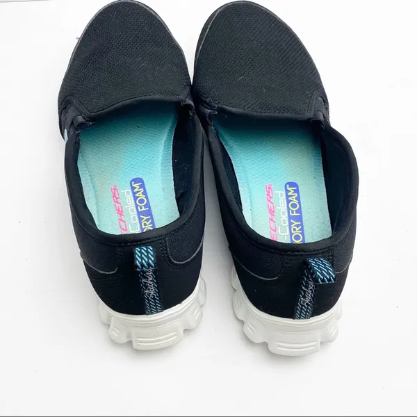 SKECHERS Black Air Cooled Memory Foam Lightweight Slip On Shoes, Size 9 Casual - Image 7