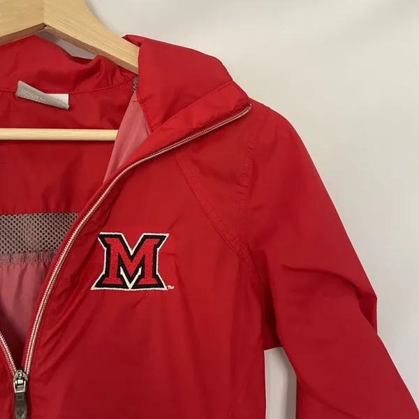 Columbia‎ Womens XS Red Windbreaker Jacket With Miami University Logo - Image 2