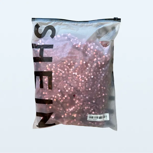 New SHEIN Curve Pink Sequin Halter Dress, Size 1X - Image 3