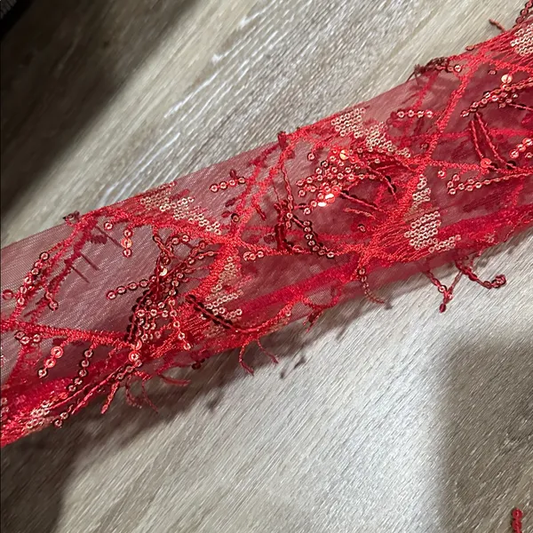 Superdown Vibrant Red Sequin Dress very low v neck - Image 2