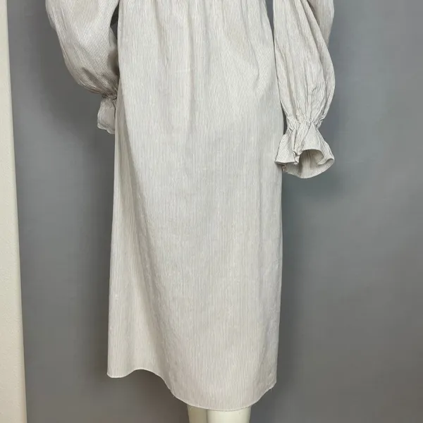 Petal + Pup Off The Shoulder Dress Domenica Striped Neutral Women 2 Midi Smocked - Image 11