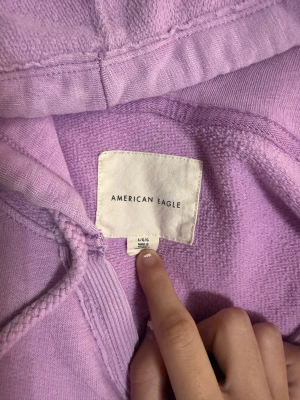 American Eagle Purple v neck hoodie - Image 2