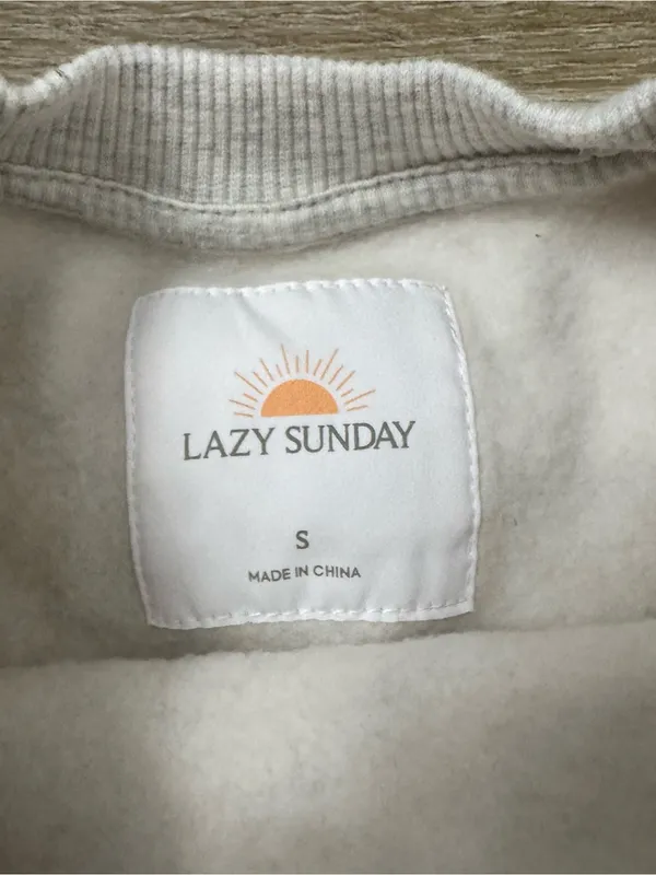Lazy Sunday Light Gray NEW YORK Crewneck Sweatshirt with Navy Lettering - Image 4
