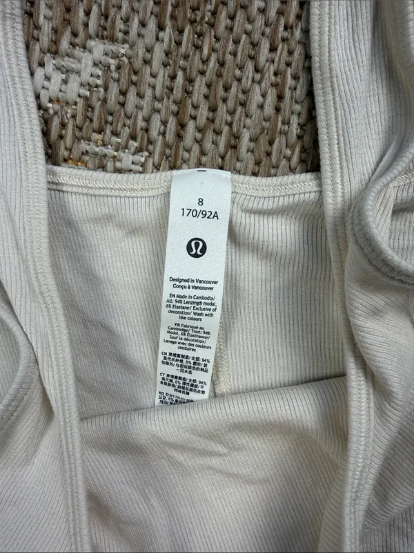NWT Lululemon side tie cropped tank Cream Square-Neck Top - Image 3