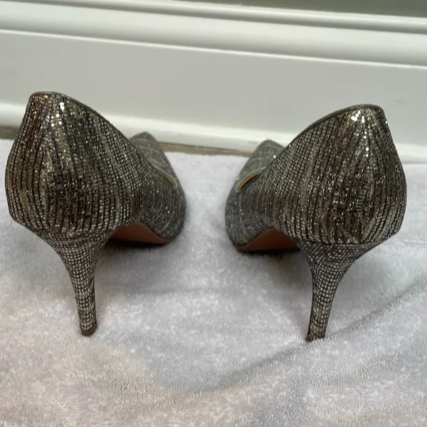 Kelly & Katie Gold and Silver Heels with Metallic Texture - Image 3