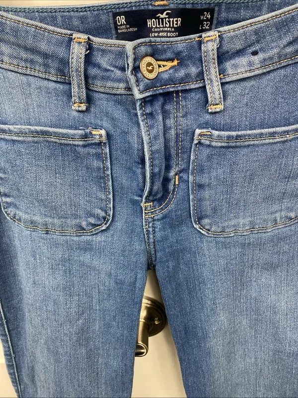 Hollister Low-Rise Bootcut Jeans Womens 0R 24x32 Medium Wash Soft Stretch Denim - Image 5