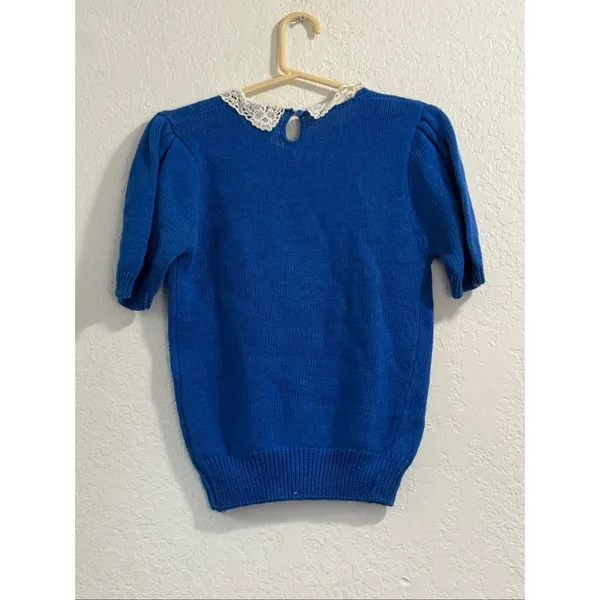 Vtg Crystal Sportswear Scottie Dog Crocheted Collar- Ramie And Cotton Blend S - Image 2