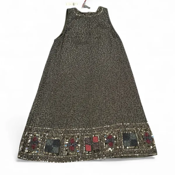 Anthro RAGA Wedding Guest Hanna Beaded & Sequin Sleeveless Dress Garden Party M - Image 7
