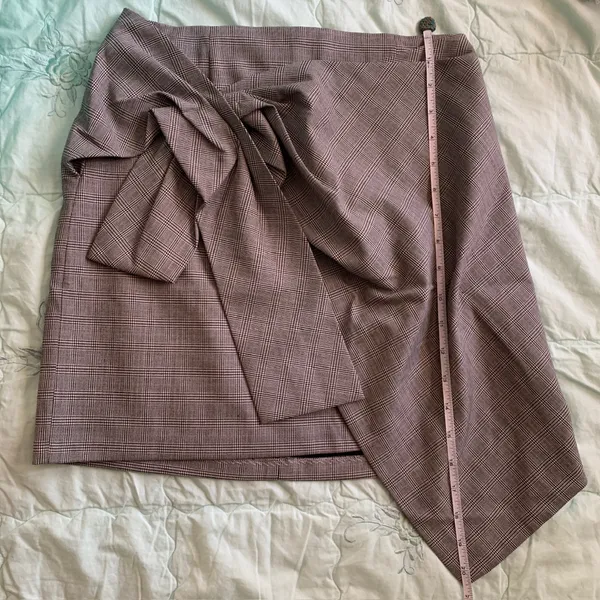 Zara Black & White Houndstooth mini Skirt with Bow Knot - Image 7