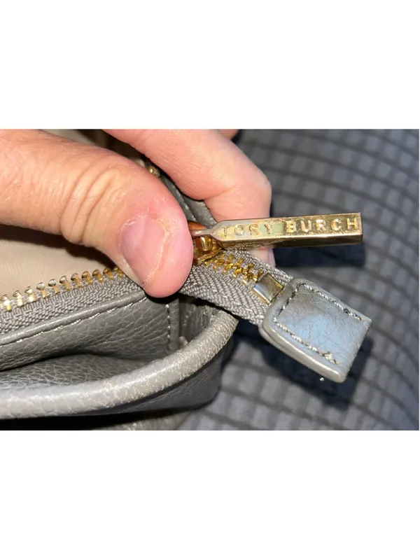 Tory Burch Large Leather Horsebit Jaden Tote Elephant - Image 4