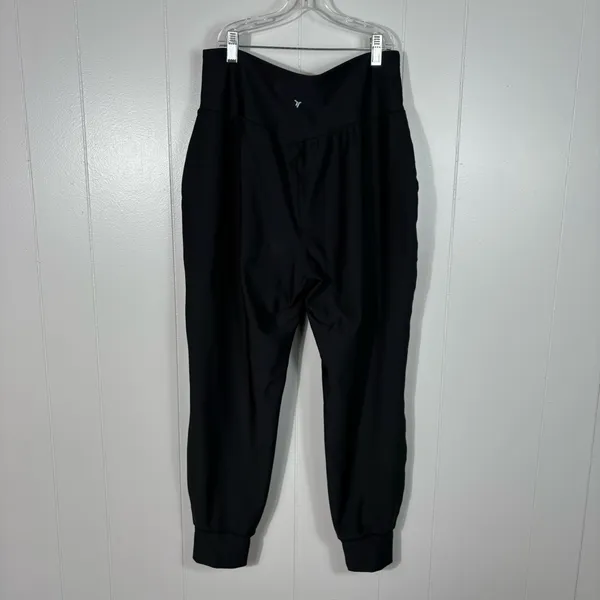 Old Navy Powersoft Go-Dry High Rise Leggings Jogger Pants Black L Pockets Gym - Image 5