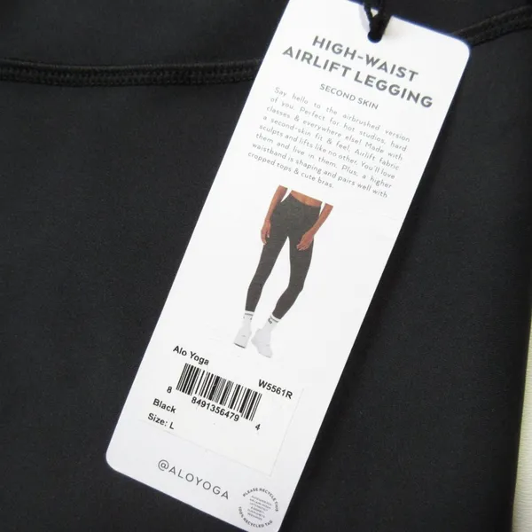 NWT Alo Yoga High-Waist Airlift Legging in Black Stretch Workout L - Image 4