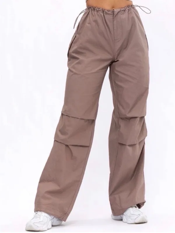 Buffbunny Adventure Cargo Pant Women's Brown Parachute Oversize XL Drawstring - Image 2