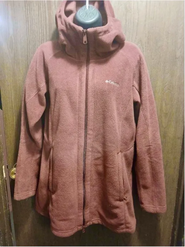 Columbia Women's Hooded Fleece Jacket Maroon Size M INV553 - Image 9