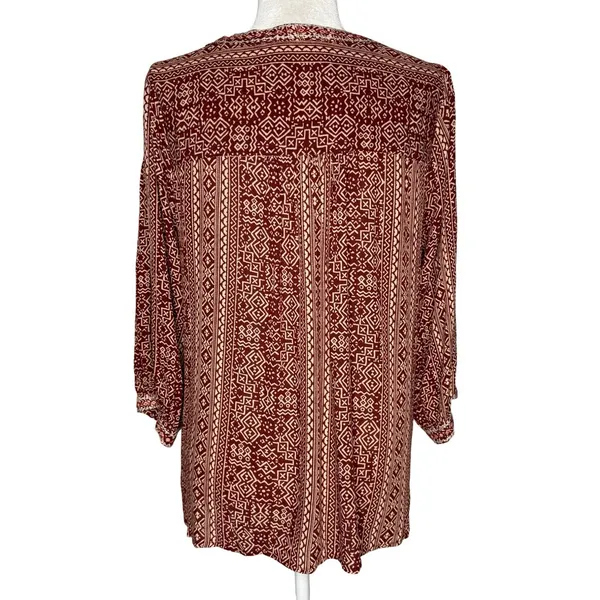 Savanna Jane Embroidered Blouse Tunic Top Medium Rayon Boho - Image 9