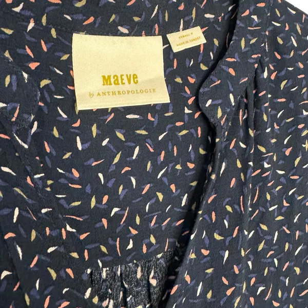 Anthropologie Maeve Juno Blue Colorful Speckle Print Dress Sz Xs - Image 4