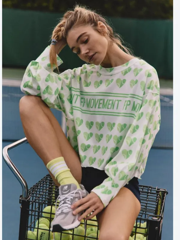 NWT Free People FP Movement Inspire Layer Logo Long Sleeve T-Shirt Large - Image 2