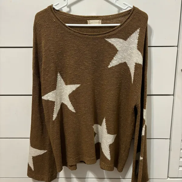 Altar’d State Brown Star Sweater - Image 2
