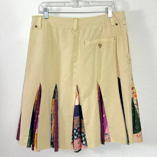 Free People Dark Academia Preppy Menswear Peirrot Scarf Midi Skirt Size 6 - Image 8