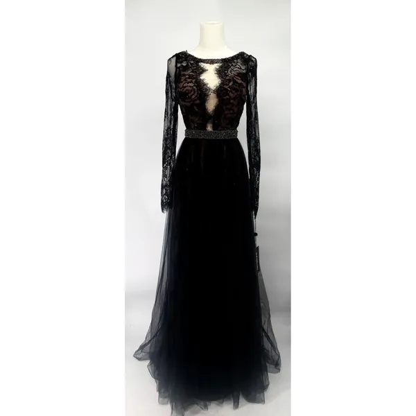 Sherri Hill 53565 Black Lace Open‎ Back Gown Size 4 NWT $750 - Image 5