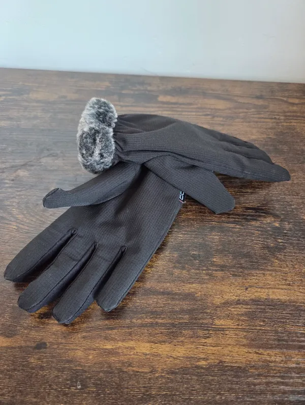 32 Degrees Heat 32⁰ Weatherproof Women's Winter Gloves Black Fur Trim Medium Outdoor Snow Skiing - Image 2