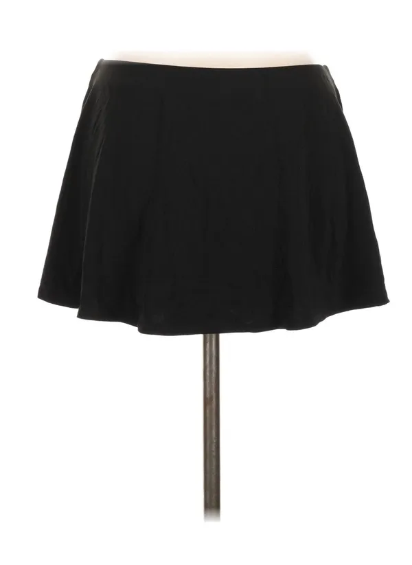 Robin Piccone Black Tie-Front Swim Skirt Cover-Up Size Large L Mini Skirt - Image 2