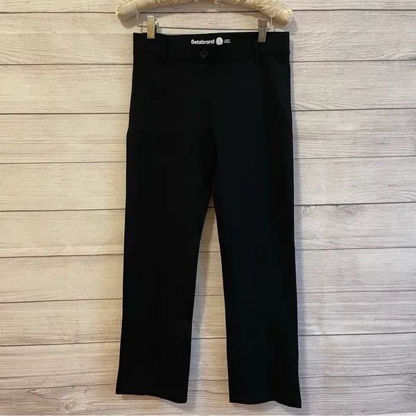 Betabrand Straight Leg Classic Dress Yoga Black Pant - Image 7