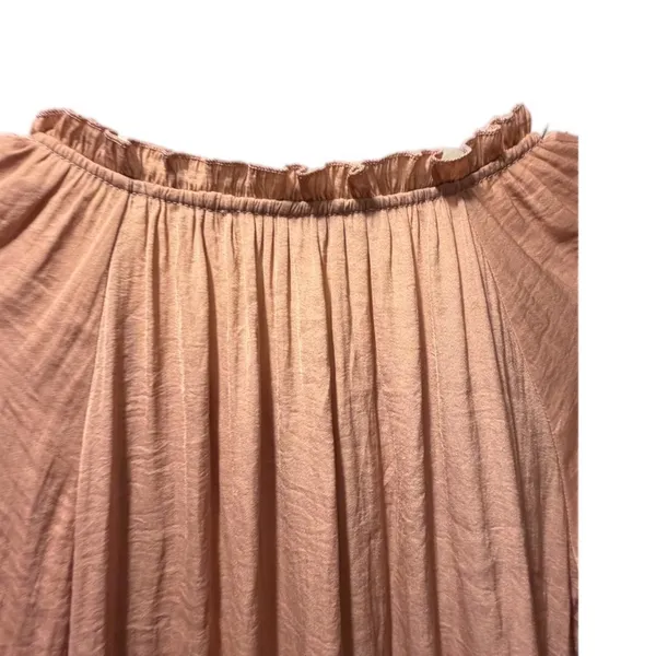 Chelsea & Theodore Dusty Rose‎ Ruffle Neck Tassel Tie Peasant Blouse Small Boho - Image 4