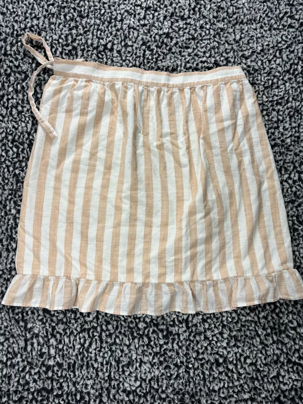 Striped Beige and White Wrap Skirt Women's Summer Skirt Nautical Coastalgrandma - Image 6