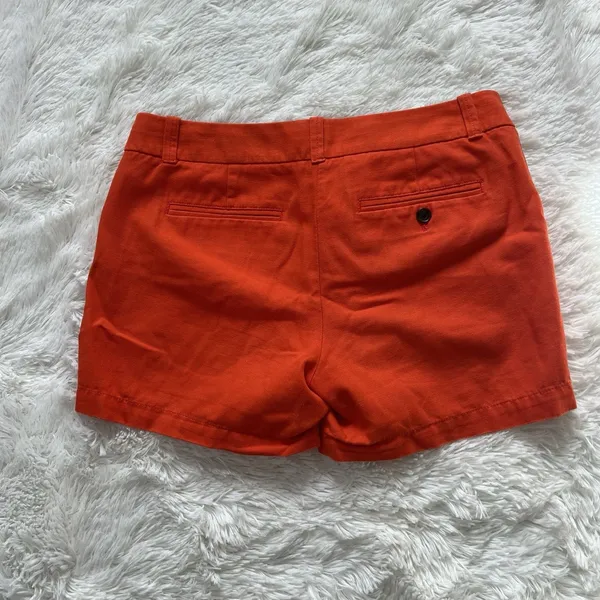 J. Crew Chino Shorts Womens Size 4 Orange 100% Cotton Preppy Summer Flat Front - Image 6