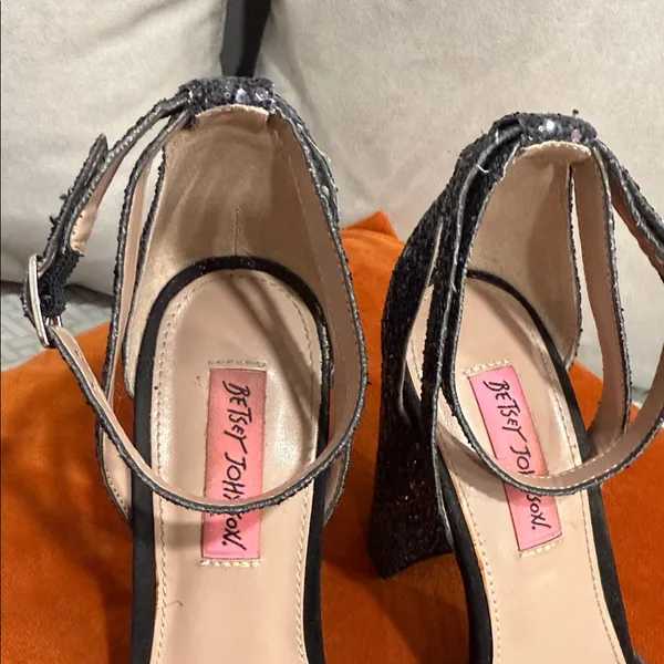 Betsey Johnson Sparkling Black Heels - Image 3