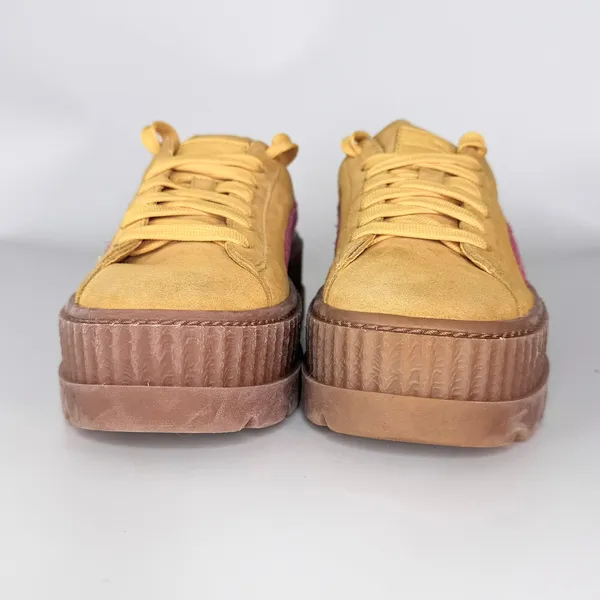Puma Fenty Cleated Creeper Suede Platform Sneakers Yellow Women 5.5 / Youth 4 - Image 2