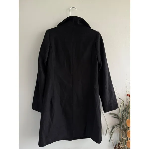 Quince Black Italian‎ Wool Shawl Collar Coat Women Small Lanificio Nello Gori - Image 2