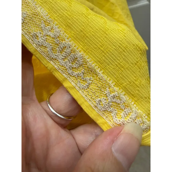 Lilly Pulitzer Jacqueline Shift Dress Sunglow‎ Yellow Lace Trim Honeycomb 00 - Image 6
