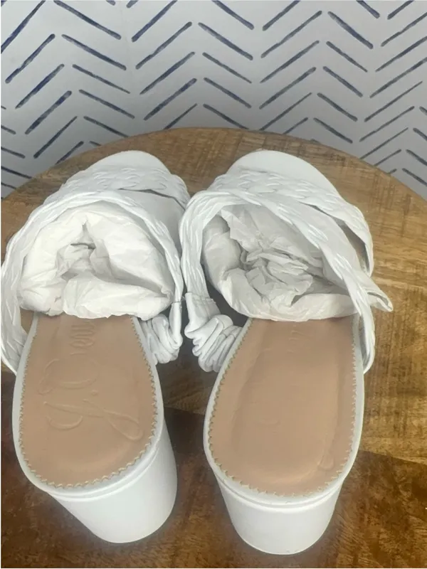 J.Crew White Double Strap Block Heel size 7 - Image 3