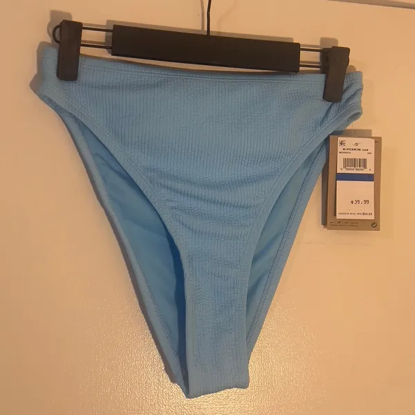 Nike Swim Ribbed Bikini Bottoms Blue Size M – New with Tags - Image 16