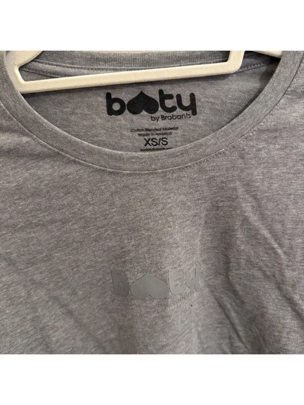 Booty by Brabants Ultra Cropped Long Sleeve Dark Heather Grey NWOT - Image 4