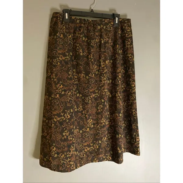 Laura Scott Vintage Paisley Print Thanksgiving A Line Straight Skirt Large - Image 2