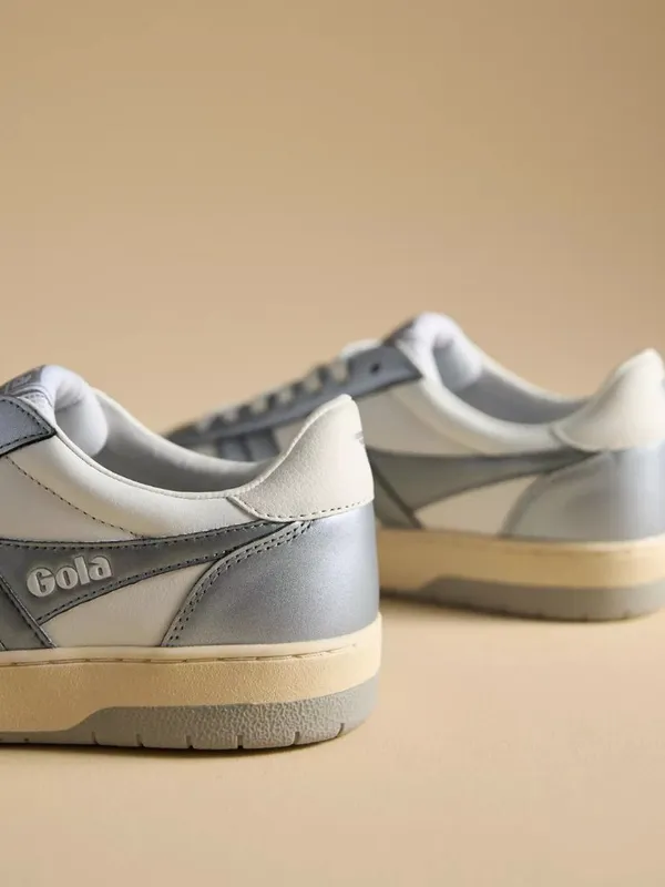 NWOT Gola Hawk II Metallic Sneakers in White/Silver - Image 4