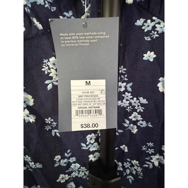 Universal Threads NWT Floral Ruffle Maxi Dress M Navy Blue MSRP $38 - Image 5