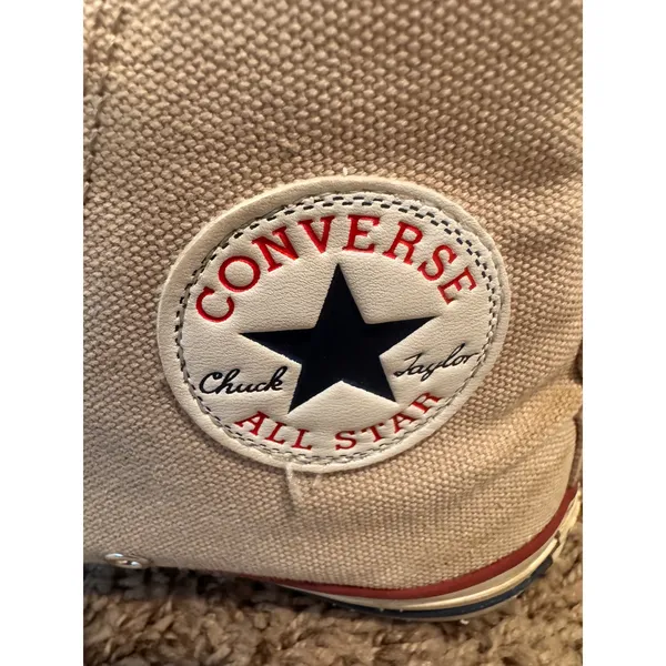 Converse Chuck Taylor All Star High Top Sneakers Women's 6.5 Beige Tan Canvas - Image 2