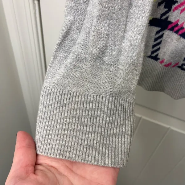 EUC Motherhood women’s gray argyle maternity scoop neck soft knit‎ sweater large - Image 3