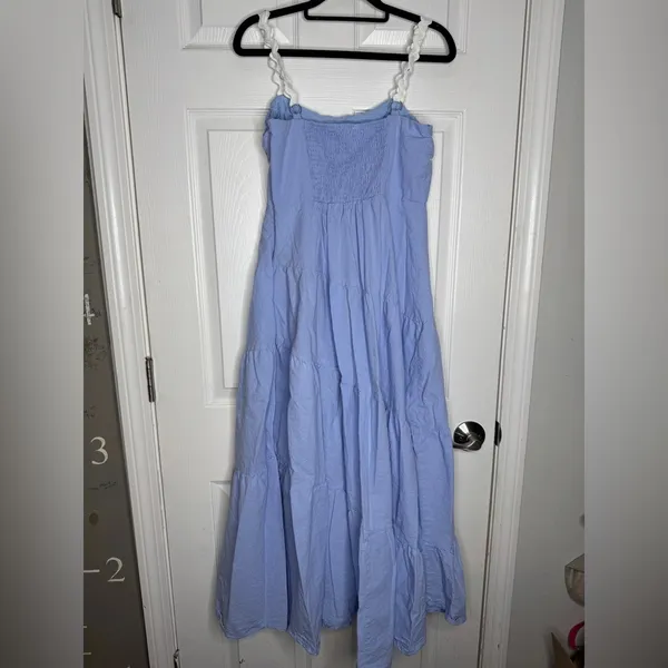 BILLY J Baby Blue Tiered Maxi Dress Size 14‎ Lined Summer Sundress - Image 2